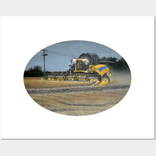 Combine Harvester at Night Posters and Art